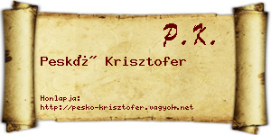 Peskó Krisztofer névjegykártya